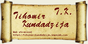Tihomir Kundadžija vizit kartica